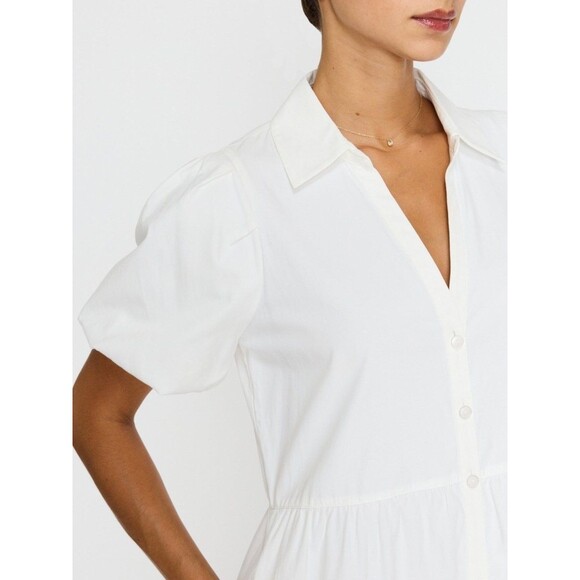 Brochu Walker Womens The Havana Mini Dress Tiered Button Front Ivory Size XS - Picture 5 of 7